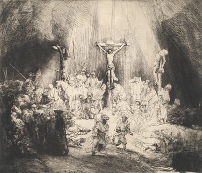 İki Hırsız Arasında Çarmıha Gerilen İsa Üç Haç, 1653. by Rembrandt van Rijn