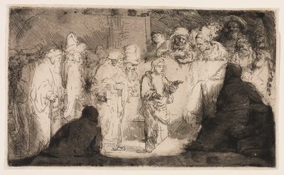 Doktorlarla İtiraz Eden İsa: Bir Eskiz by Rembrandt van Rijn