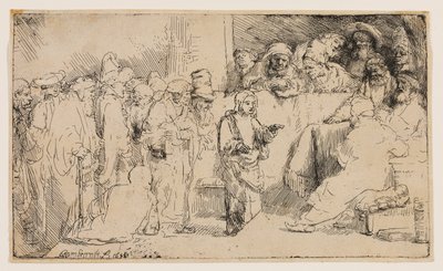 Doktorlarla İtiraz Eden İsa: Bir Eskiz by Rembrandt van Rijn