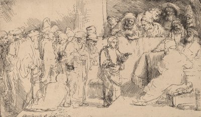 Doktorlarla İtiraz Eden İsa: Bir Eskiz, 1652. by Rembrandt van Rijn