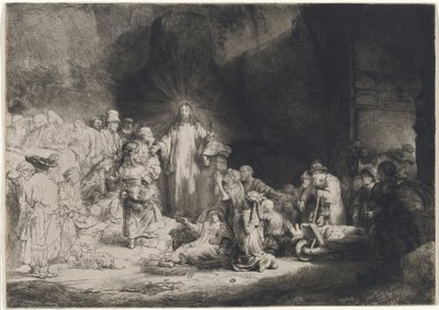 Mesih Vaazı (Yüz Guilder Baskısı) by Rembrandt van Rijn