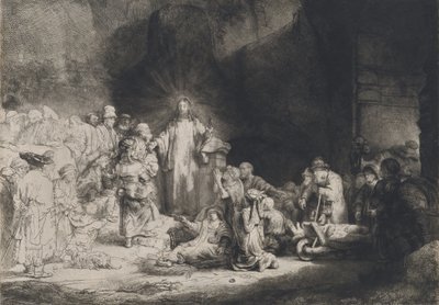 İsa, Yüz Guilder Baskısını Vaaz Eder, c. 16431649. by Rembrandt van Rijn