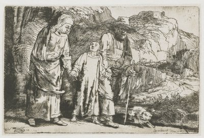 İsa Ebeveynleri ile Tapınaktan Dönüyor Mesih ailesiyle birlikte tapınaktan dönüyor by Rembrandt van Rijn