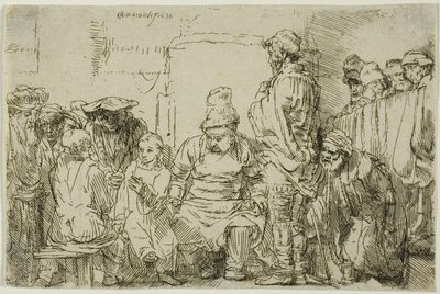 Doktorlarla Oturan İsa Tartışıyor by Rembrandt van Rijn