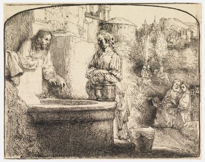 İsa ve Samiriyeli Kadın by Rembrandt van Rijn