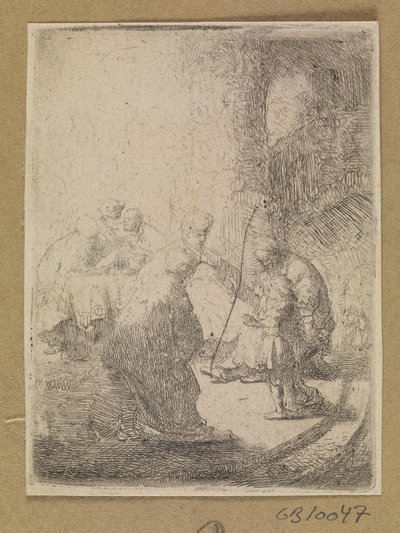 Çocukken İsa ve yazıcılar. Küçük tabak by Rembrandt van Rijn