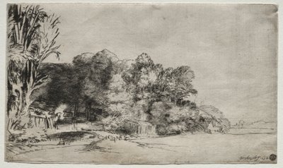 Bir Vista ile Ağaç Kümesi by Rembrandt van Rijn