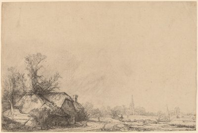 Kanalın Yanında Yazlık by Rembrandt van Rijn