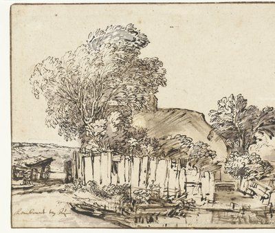 Ağaçların Arasında Beyaz Palingli Yazlık by Rembrandt van Rijn