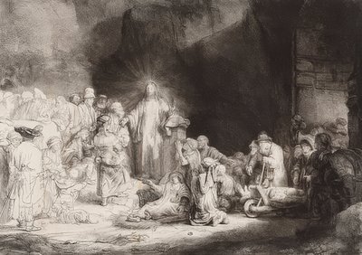 Yüz gulden yaprağı. 1649 civarında by Rembrandt van Rijn