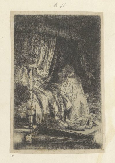 David in gebed Seksen beş orijinal baskının toplanması (seri başlığı) by Rembrandt van Rijn