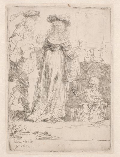 genç çift ve ölüm by Rembrandt van Rijn