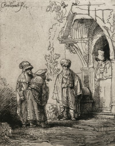 Üç Doğulu by Rembrandt van Rijn