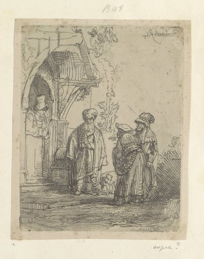 Drie osterse figürü Seksen beş orijinal baskının toplanması (seri başlığı) by Rembrandt van Rijn