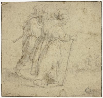 Yaşlı Köylü Çift by Rembrandt van Rijn