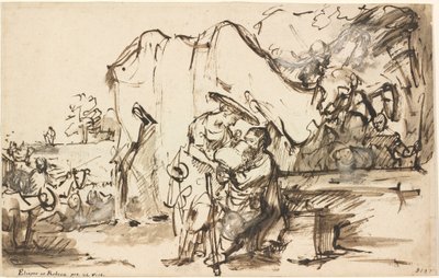 Kuyuda Eliezer ve Rebecca by Rembrandt van Rijn