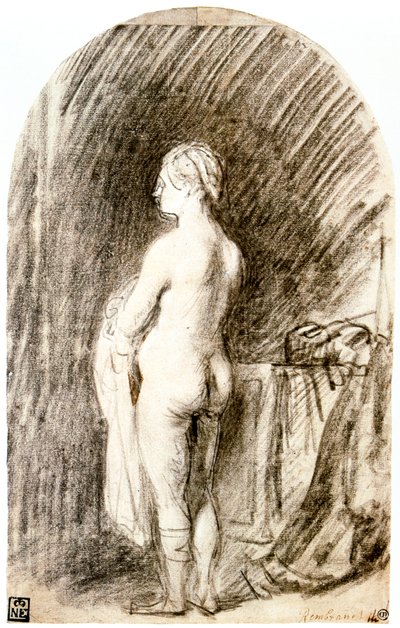 Kadın Çıplak, 17. yüzyıl by Rembrandt van Rijn