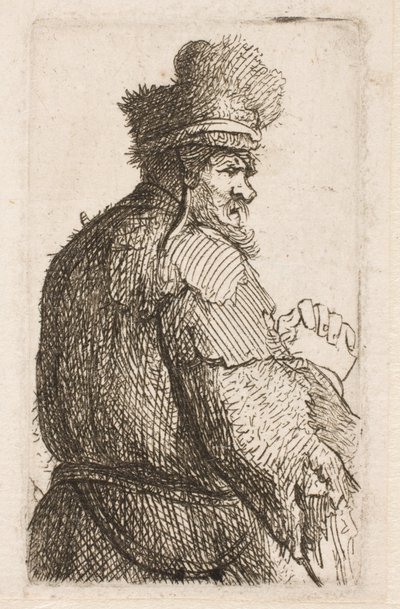 Yaşlı adam arkadan görüldü by Rembrandt van Rijn