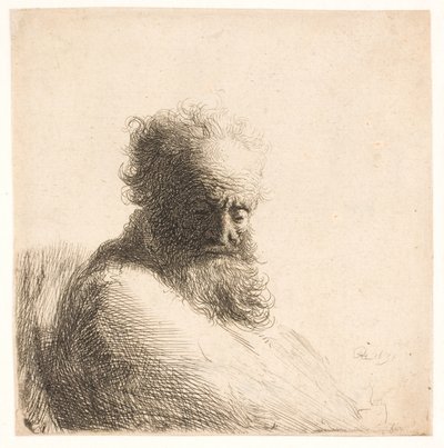 Yaşlı, sakallı adam. Baskın yapmak by Rembrandt van Rijn