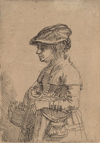 Sepetli Kız, c. 1642. by Rembrandt van Rijn