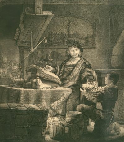 Altın kantar olarak bilinen Jan Uijtenbogaert by Rembrandt van Rijn