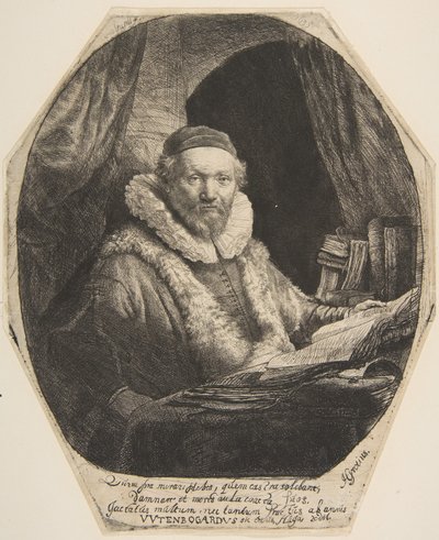 Jan Uytenbogaert. by Rembrandt van Rijn