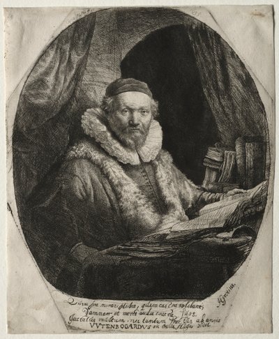 Jan Uytenbogaert, Göstericilerin Vaizi, 1635. by Rembrandt van Rijn