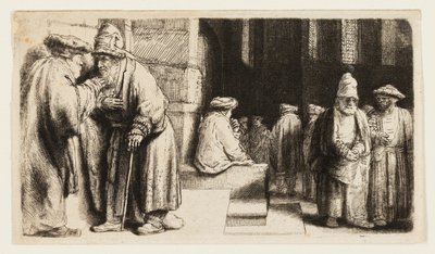 Sinagogdaki Yahudiler by Rembrandt van Rijn