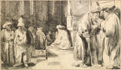 Sinagogdaki Yahudiler by Rembrandt van Rijn