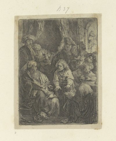 Yusuf rüyalarını anlatır Recueil de quatre-vingt-cinq orijinalleri estampes (seri başlığı) by Rembrandt van Rijn