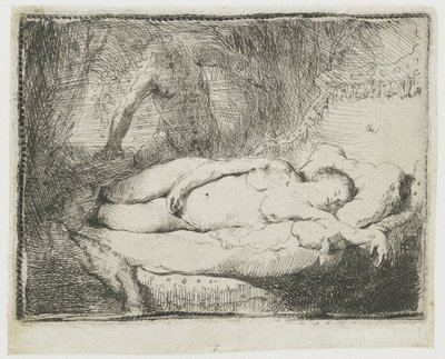 Jüpiter ve Antiope: daha küçük levha by Rembrandt van Rijn