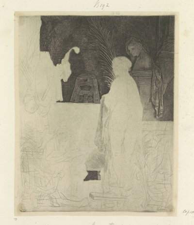 Model çizimi üzerinde çalışan sanatçı Recueil de quatre-vingt-cinq orijinalleri estampes (seri başlığı) by Rembrandt van Rijn