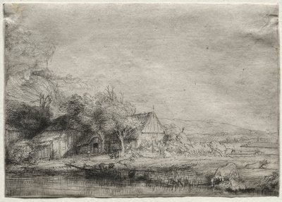 Bir inek ile manzara by Rembrandt van Rijn