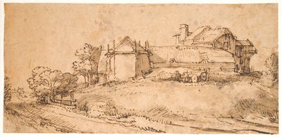 Çiftlik Evi ve Saman Ahırı ile Manzara by Rembrandt van Rijn