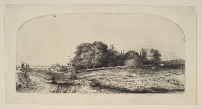 Saman Ahırı ve Koyun Sürüsü ile Manzara, 1652. by Rembrandt van Rijn