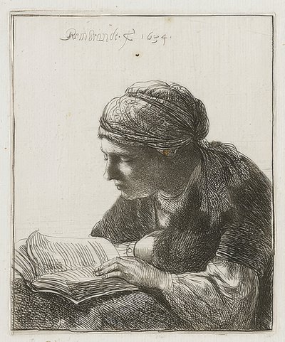 Lesende. 1634 by Rembrandt van Rijn