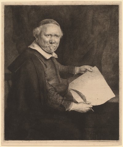 Lieven Willemsz van Coppenol: Daha Büyük Plaka by Rembrandt van Rijn