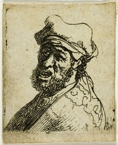 Ağlayan Adam, Üç Çeyrek Sol: Göğüs by Rembrandt van Rijn