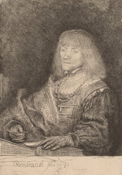 Masada Haç ve Zincir Takan Adam, 1641. by Rembrandt van Rijn