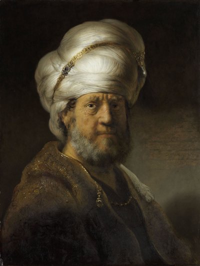 oryantal elbiseli adam by Rembrandt van Rijn
