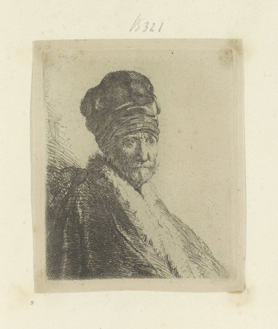 Man bir araya geldi hoge muts Seksen beş orijinal baskı koleksiyonu (seri başlığı) by Rembrandt van Rijn