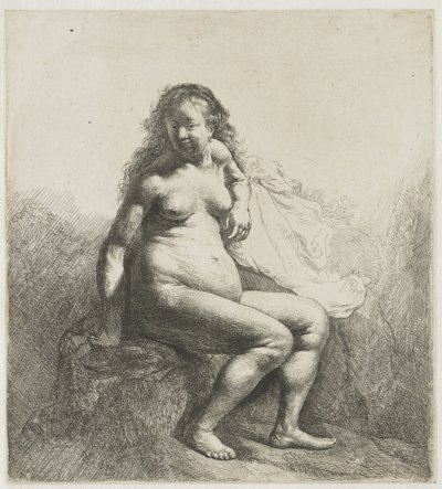 Bir tepede çıplak kadın Bir tepede çıplak kadın by Rembrandt van Rijn