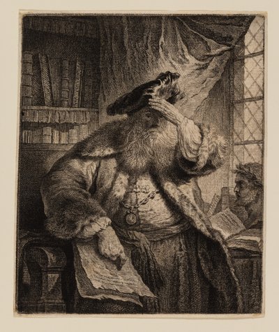 Yaşlı Adam Eliyle Gözlerini Gölgeliyor by Rembrandt van Rijn