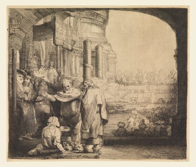 Peter ve John Tapınağın Kapısında by Rembrandt van Rijn