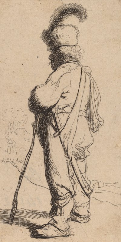 Bir Çubuğa Dayanan Polonyalı, c. 1632. by Rembrandt van Rijn