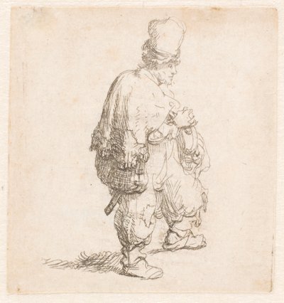 Polonyalı kolları katlanmış ayakta by Rembrandt van Rijn