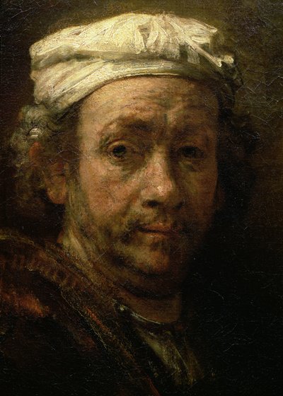 Sanatçının Şövalesindeki Portresi, yüz detayı, 1660 (91054 detayı) by Rembrandt van Rijn