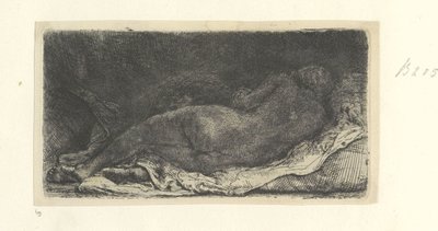 uzanmış kadın çıplak by Rembrandt van Rijn