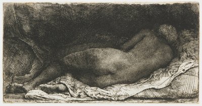 uzanmış kadın çıplak by Rembrandt van Rijn
