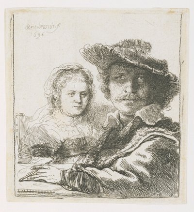 Rembrandt ve Karısı Saskia, 1636 by Rembrandt van Rijn